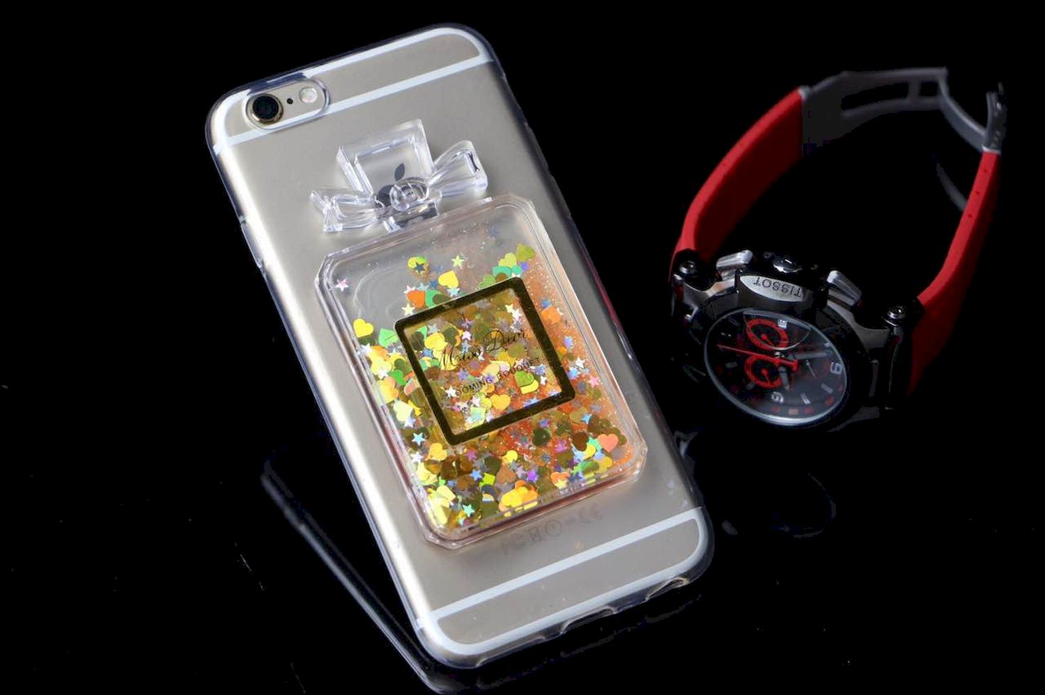 iPhone 7 PERFUME Glitter Shake Star Dust Case (Gold)